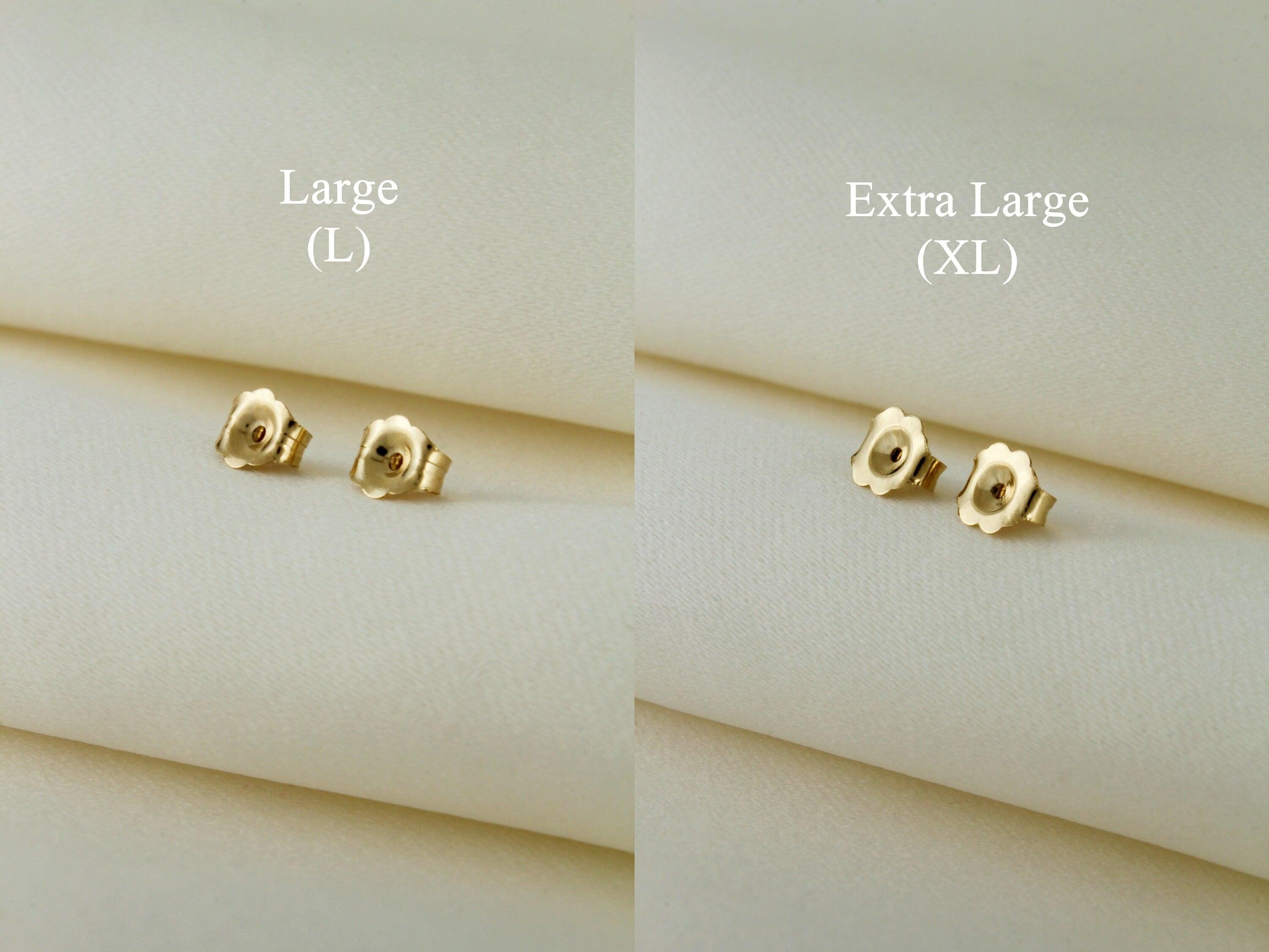 14K Solid Gold Earring Backings, Butterfly Ear Nuts, Replacement Stud Push Backs.