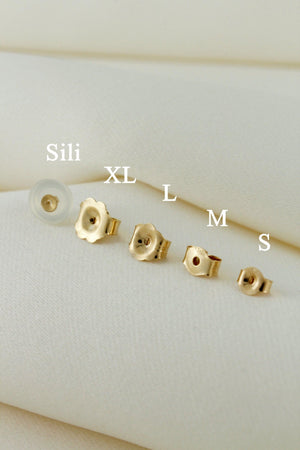 14K Solid Gold Earring Backings, Butterfly Ear Nuts, Replacement Stud Push Backs.