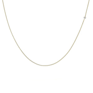 Elegant 14K Solid Gold Diamond Choker Necklace – Dainty Minimalist Two-Sided Pendant.