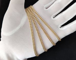 10K Yellow Gold Miami Cuban Chain Necklace Bracelet 4.5Mm, Real Gold Cuban Link Chain for Men Women, Everyday Gold Jewelry, Miami Cuban