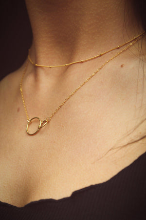 Dainty 14K Gold Satellite Choker Necklace - Perfect Layering Chain for Women.