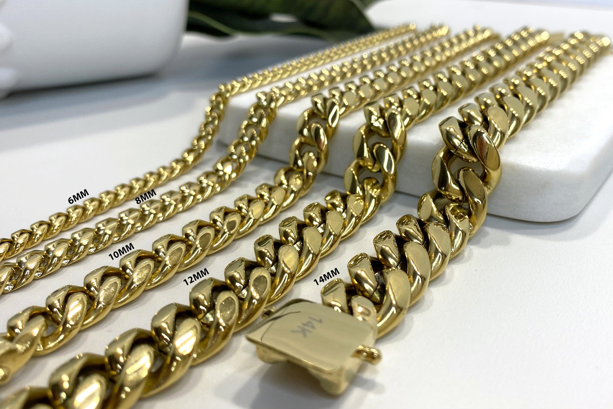 14K Gold Filled 14Mm Miami Cuban Link Chain Necklace, Chunky Unisex Jewelry