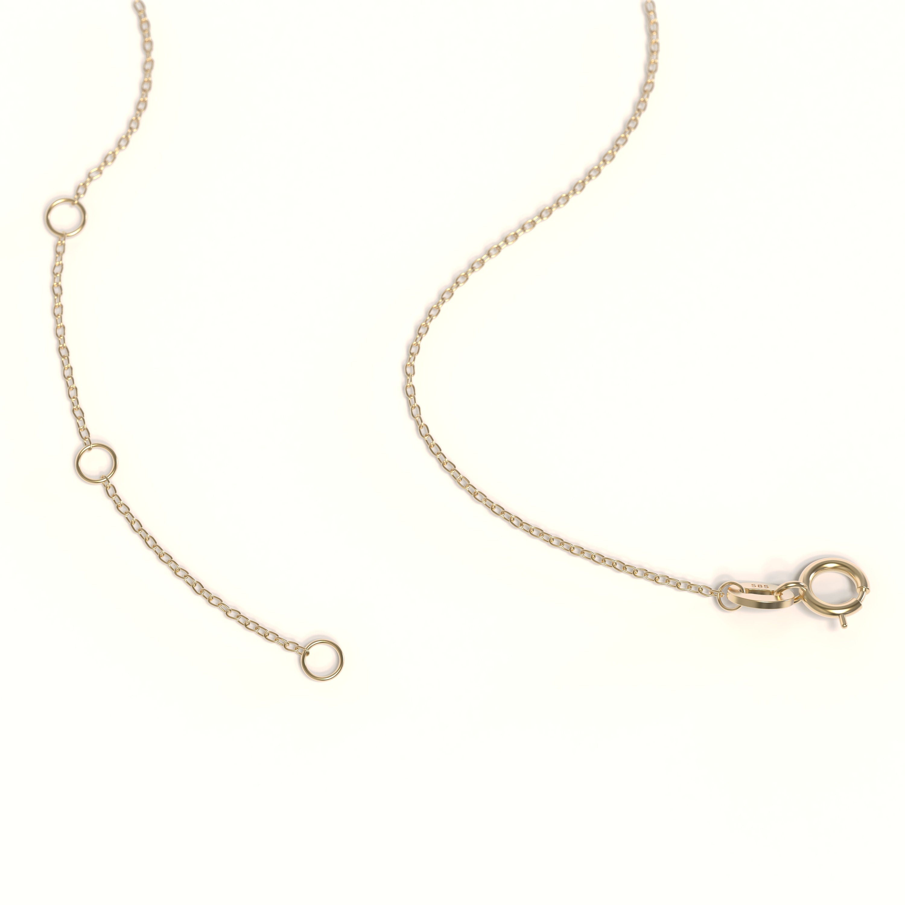 14K Gold Diamond Solitaire Necklace: Dainty Prong Set