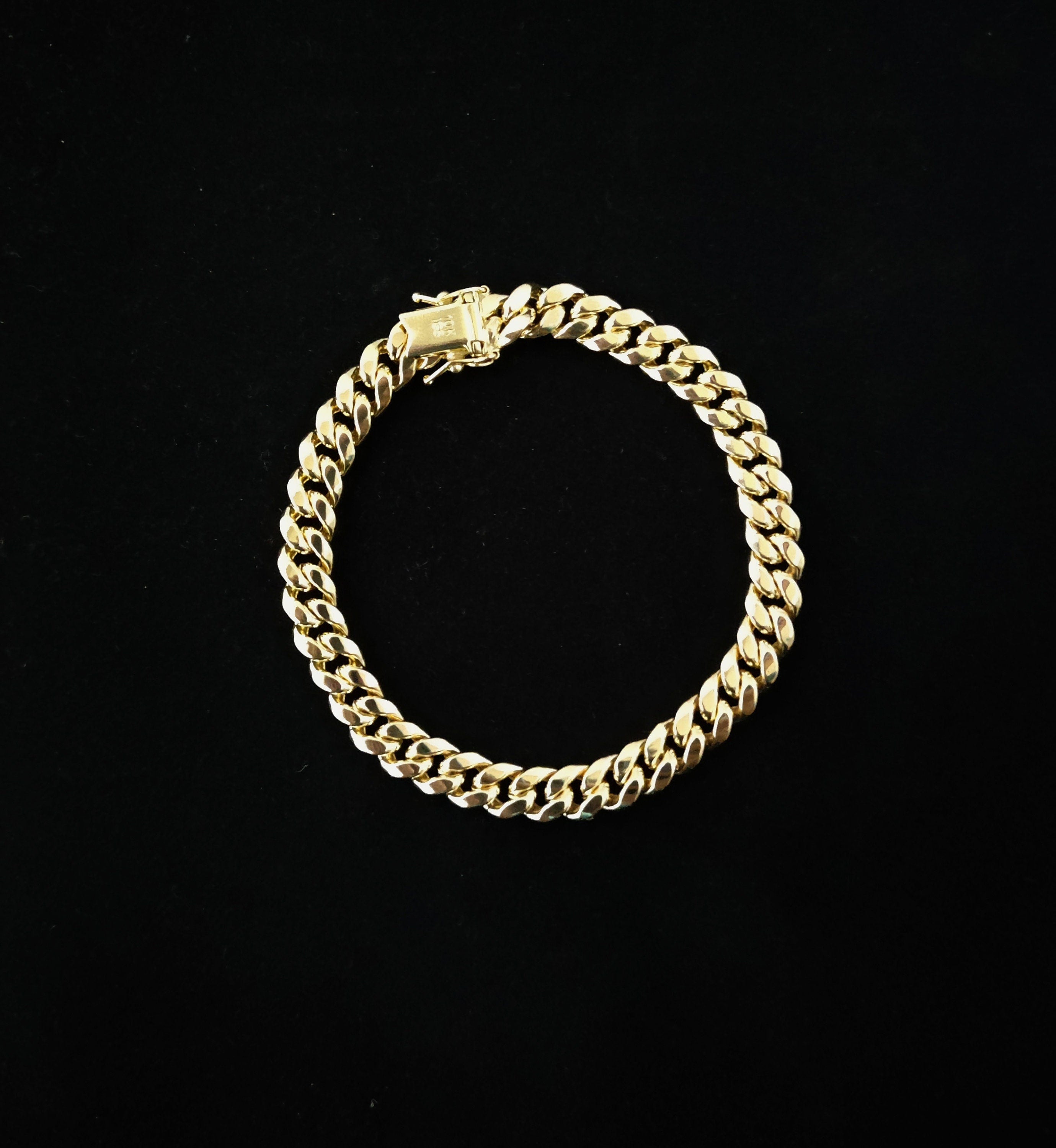 10K Real Gold Miami Cuban Chain Bracelet , 10K Yellow Gold 3-11.5 Mm Men and Women,10K Gold Chain,10K Real Gold Miami Cuban Bracelet