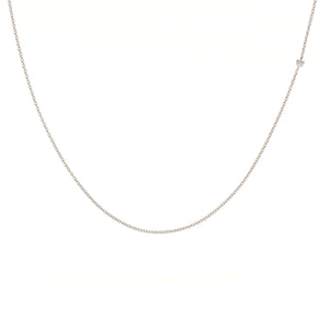 Elegant 14K Solid Gold Diamond Choker Necklace – Dainty Minimalist Two-Sided Pendant.