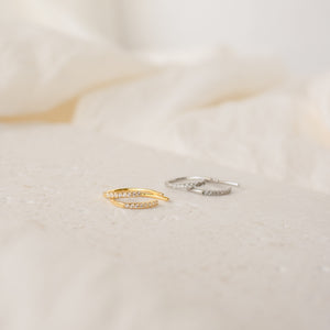 Pave Diamond Threader Earrings by Caitlyn Minimalist • Arc Wire Earrings • Minimalist Earrings • Perfect for Your Earring Set • ER156