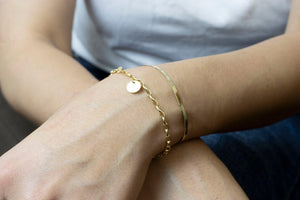 Elegant 18K Solid Gold Beaded Bracelet - Adjustable Minimalist Chain Jewelry.