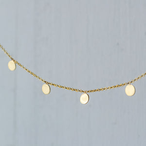 Solid Gold Disc Bracelet, Minimalist Coin Jewelry, Dainty Layering Bracelet / B07