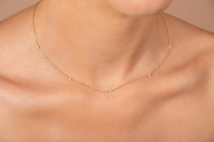 Dainty 14K Gold Diamond Solitaire Necklace – Minimalist Fine Jewelry for Women.