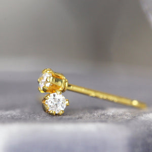 Stunning 2mm White Diamond Stud Earrings in Yellow Gold - Perfect Fine Jewelry Gift for Any Occasion.