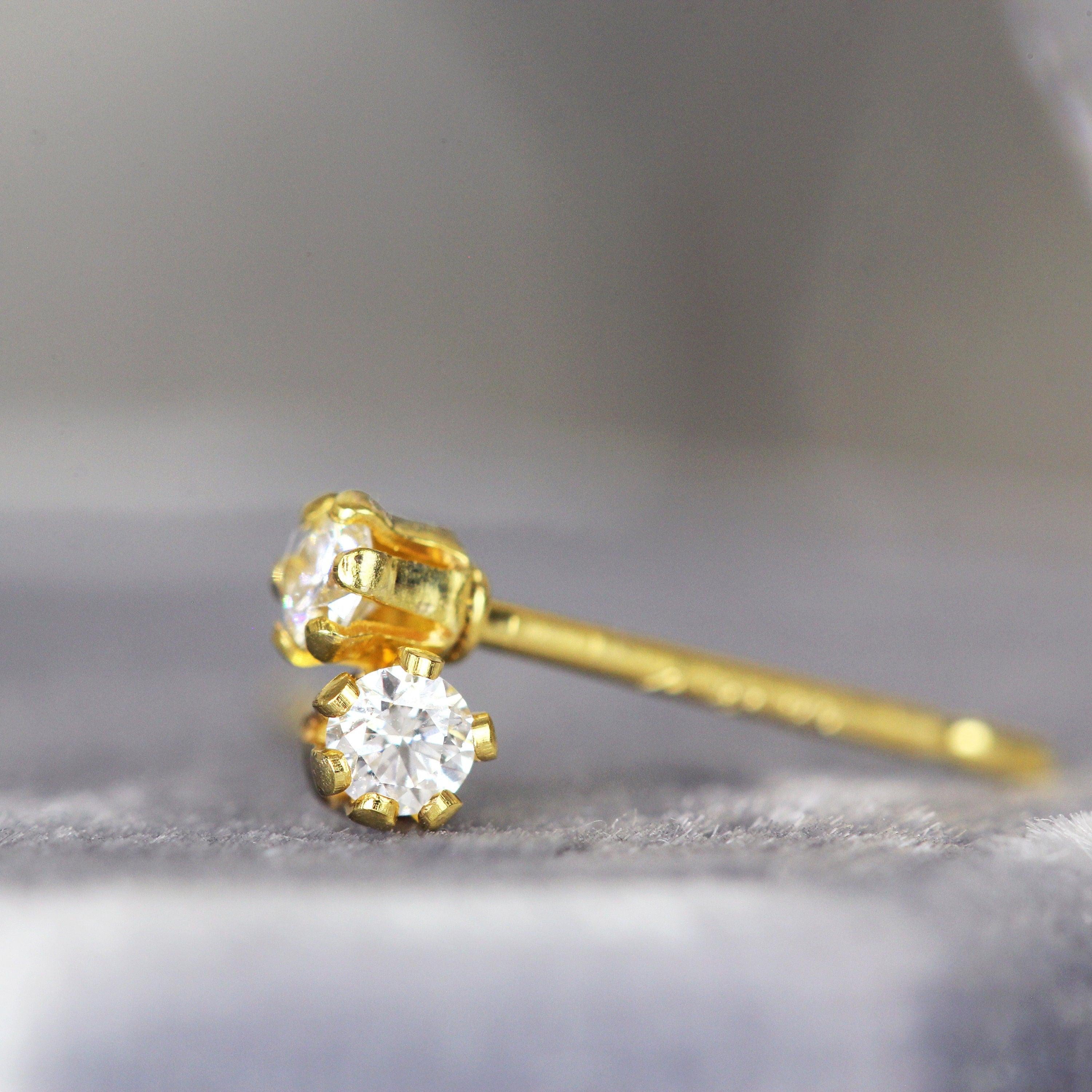 Stunning 2mm White Diamond Stud Earrings in Yellow Gold - Perfect Fine Jewelry Gift for Any Occasion.