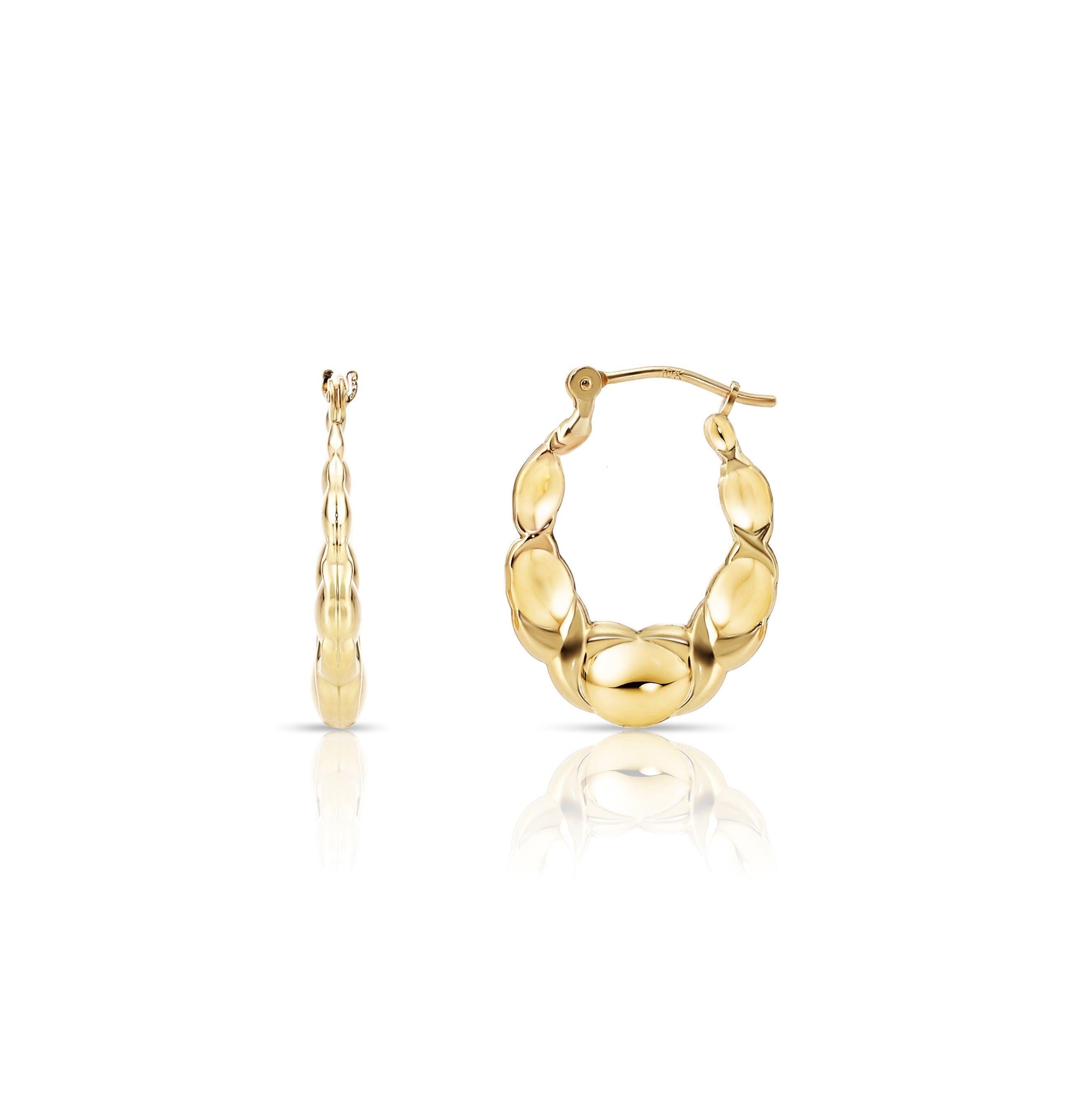 Stunning 10K Yellow Gold XO Polished Hoop Earrings - Chic NYC Design.
