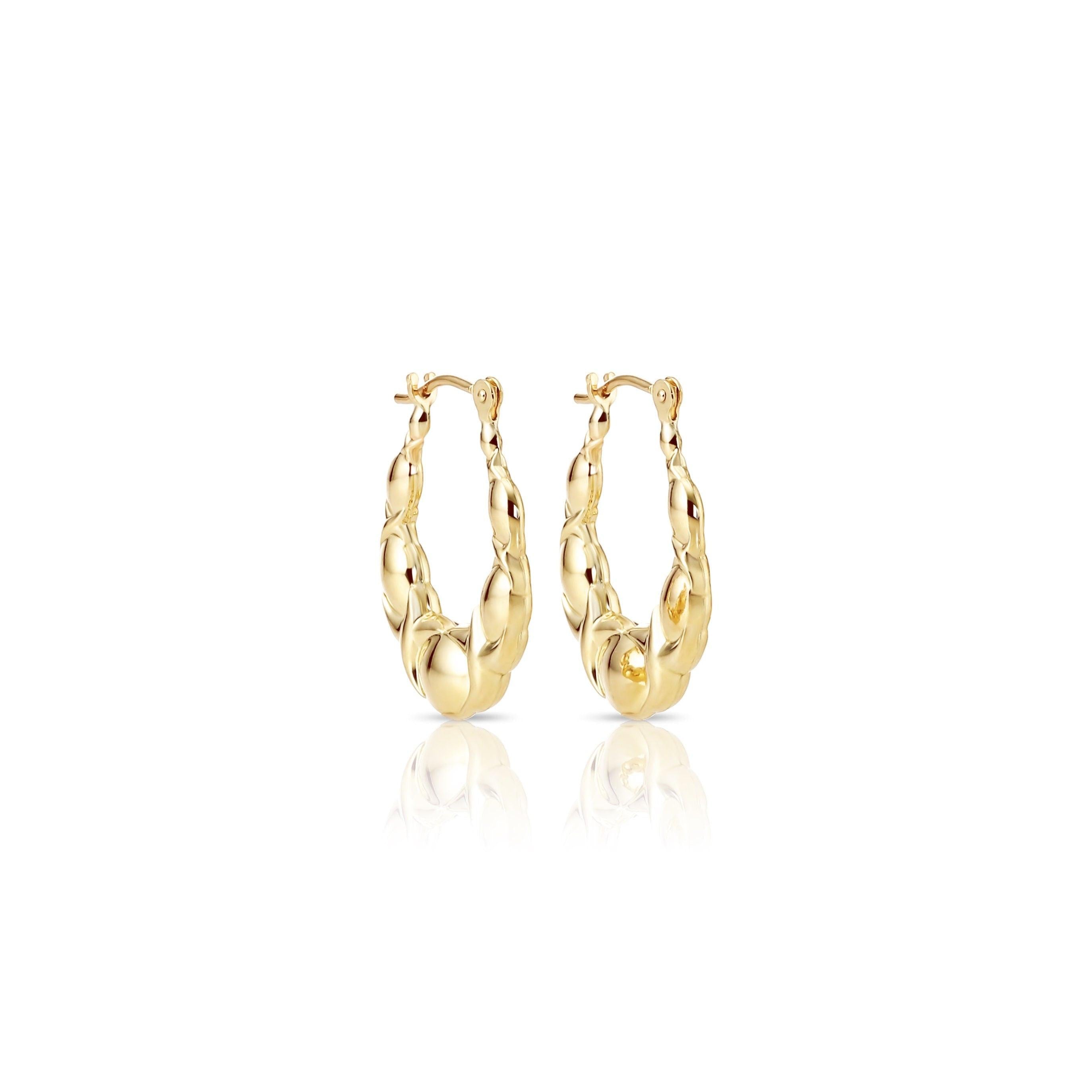 Stunning 10K Yellow Gold XO Polished Hoop Earrings - Chic NYC Design.