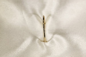14K Solid Yellow Gold Hammered Ring: Dainty Wire Band, 0.8Mm