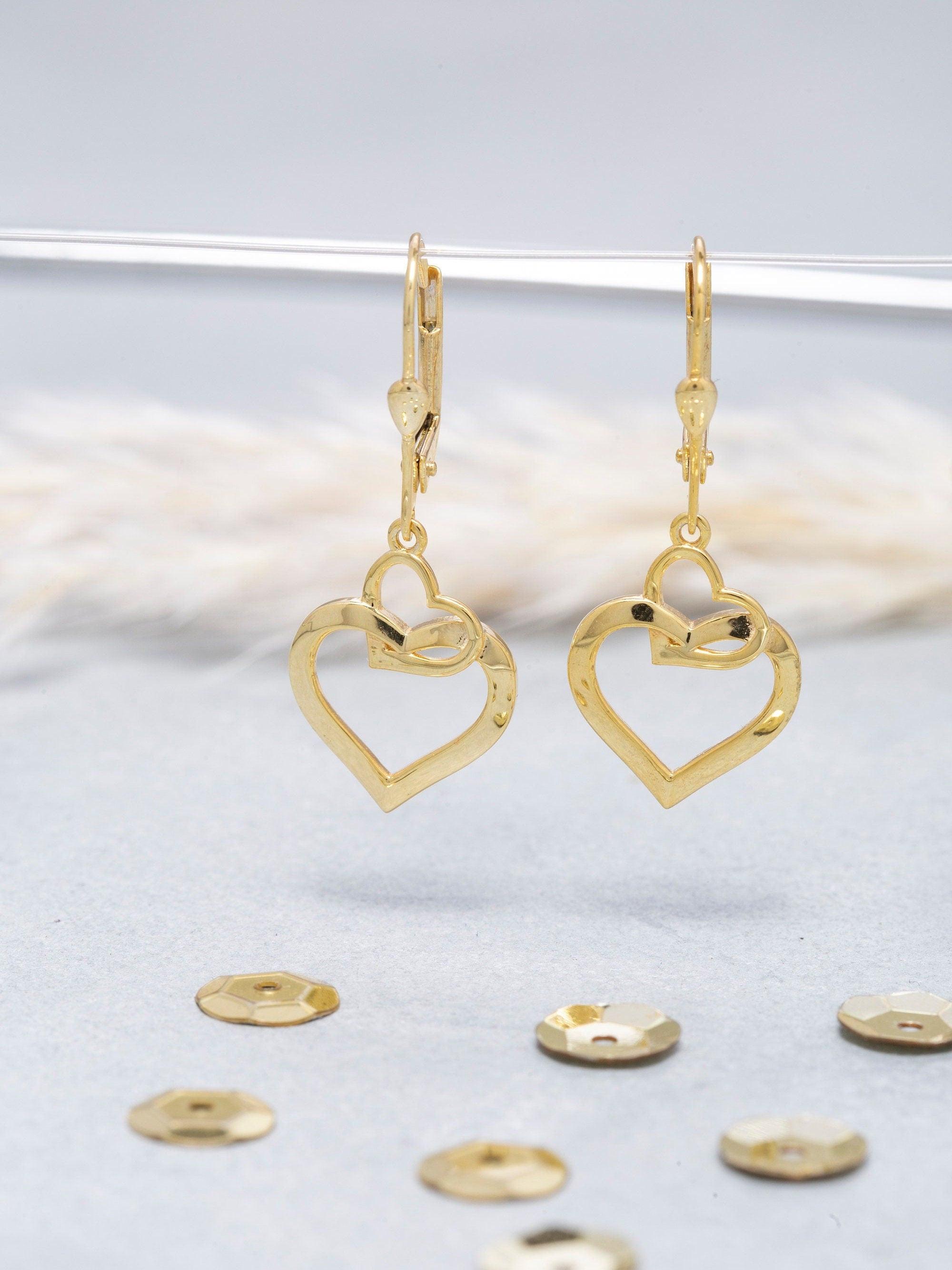 Elegant Heart Hoop Earrings in 14K Solid Gold or 925 Sterling Silver – Perfect Romantic Gift for Valentine’s Day, Birthdays & Everyday Glamour.