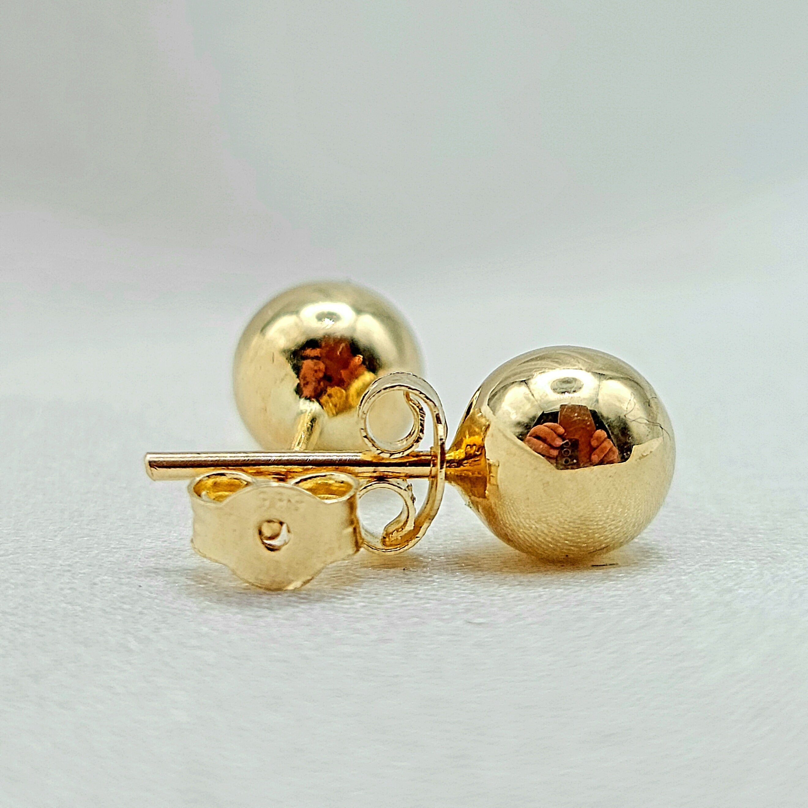 14K Solid Gold Ball Stud Earrings: Minimalist Dainty Jewelry