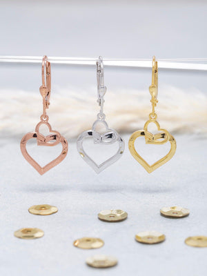 Elegant Heart Hoop Earrings in 14K Solid Gold or 925 Sterling Silver – Perfect Romantic Gift for Valentine’s Day, Birthdays & Everyday Glamour.