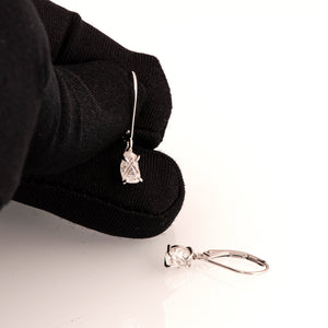 Raw Diamond Earrings, Rough Diamond Drop Earrings, Raw Diamond Dangling Earrings