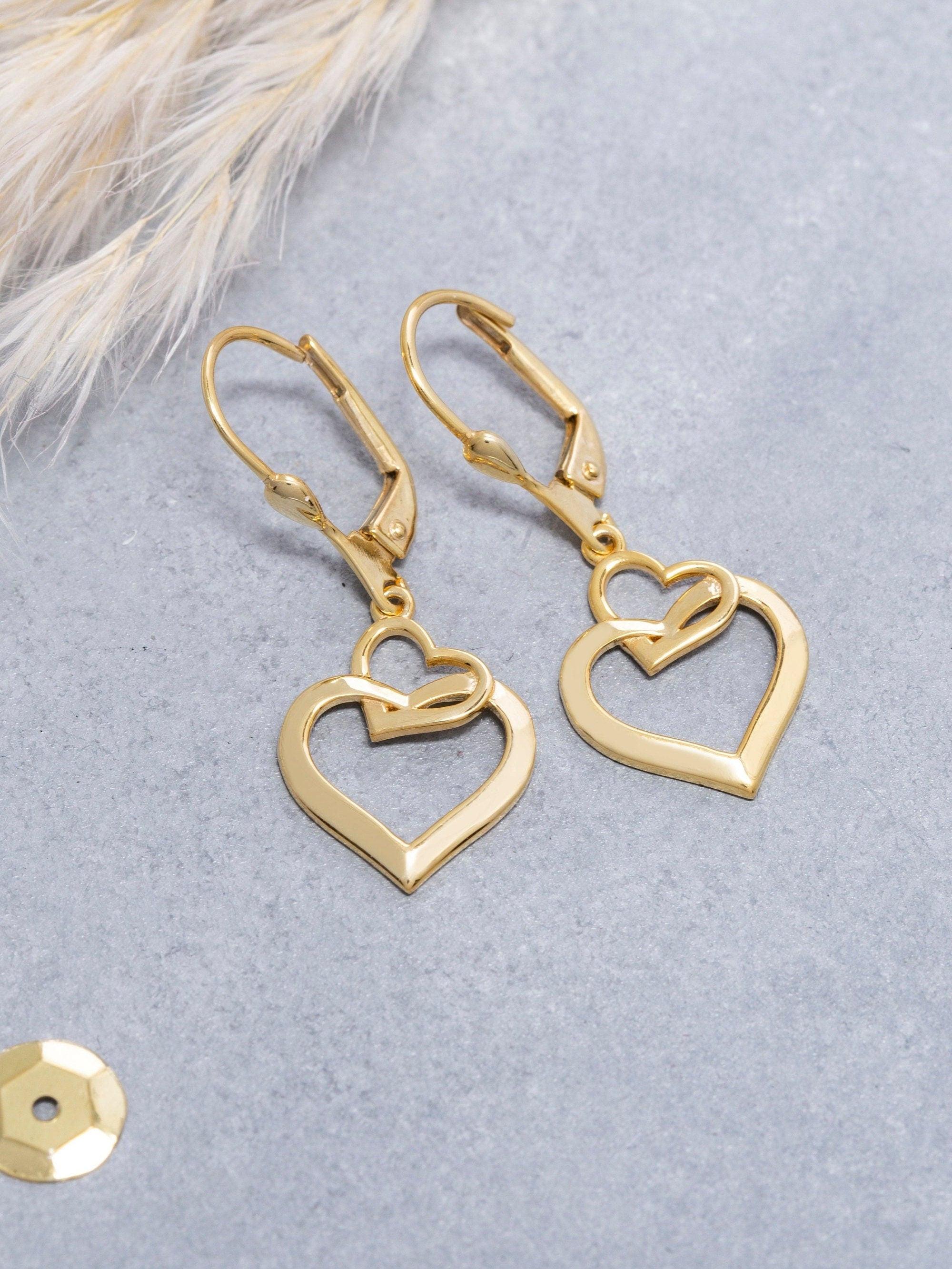 Elegant Heart Hoop Earrings in 14K Solid Gold or 925 Sterling Silver – Perfect Romantic Gift for Valentine’s Day, Birthdays & Everyday Glamour.