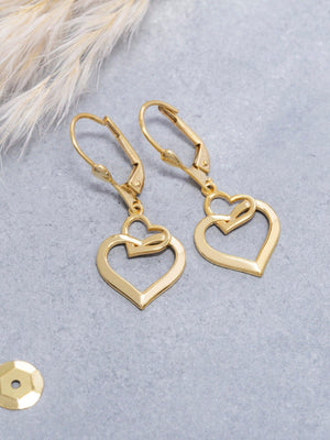 Elegant Heart Hoop Earrings in 14K Solid Gold or 925 Sterling Silver – Perfect Romantic Gift for Valentine’s Day, Birthdays & Everyday Glamour.