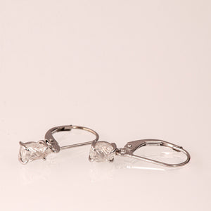 Raw Diamond Earrings, Rough Diamond Drop Earrings, Raw Diamond Dangling Earrings