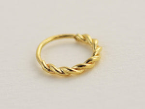 14K Solid Gold Snug Fit Helix Hoop - Elegant Tragus Cartilage Piercing Ring.