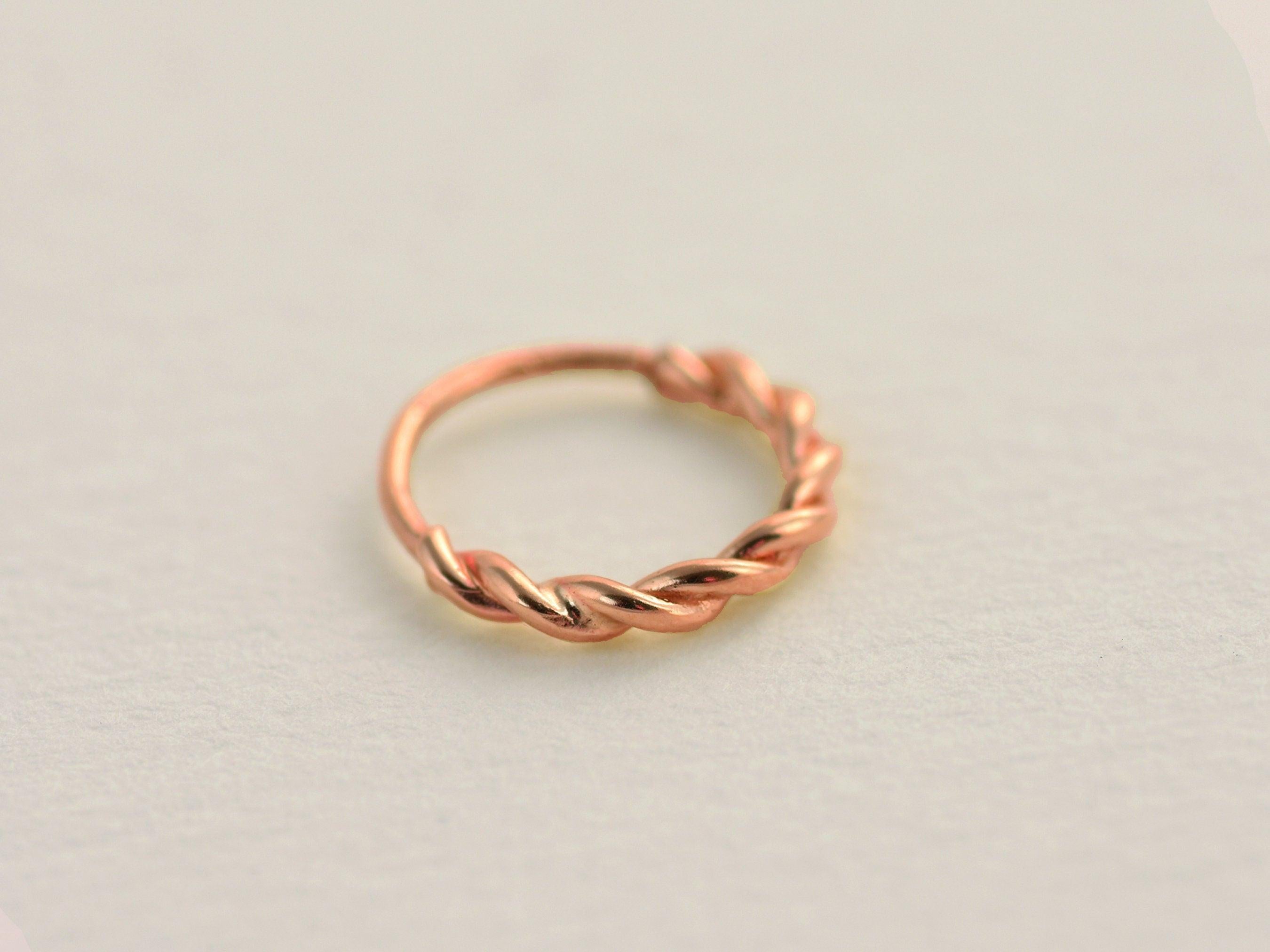 14K Solid Gold Snug Fit Helix Hoop - Elegant Tragus Cartilage Piercing Ring.