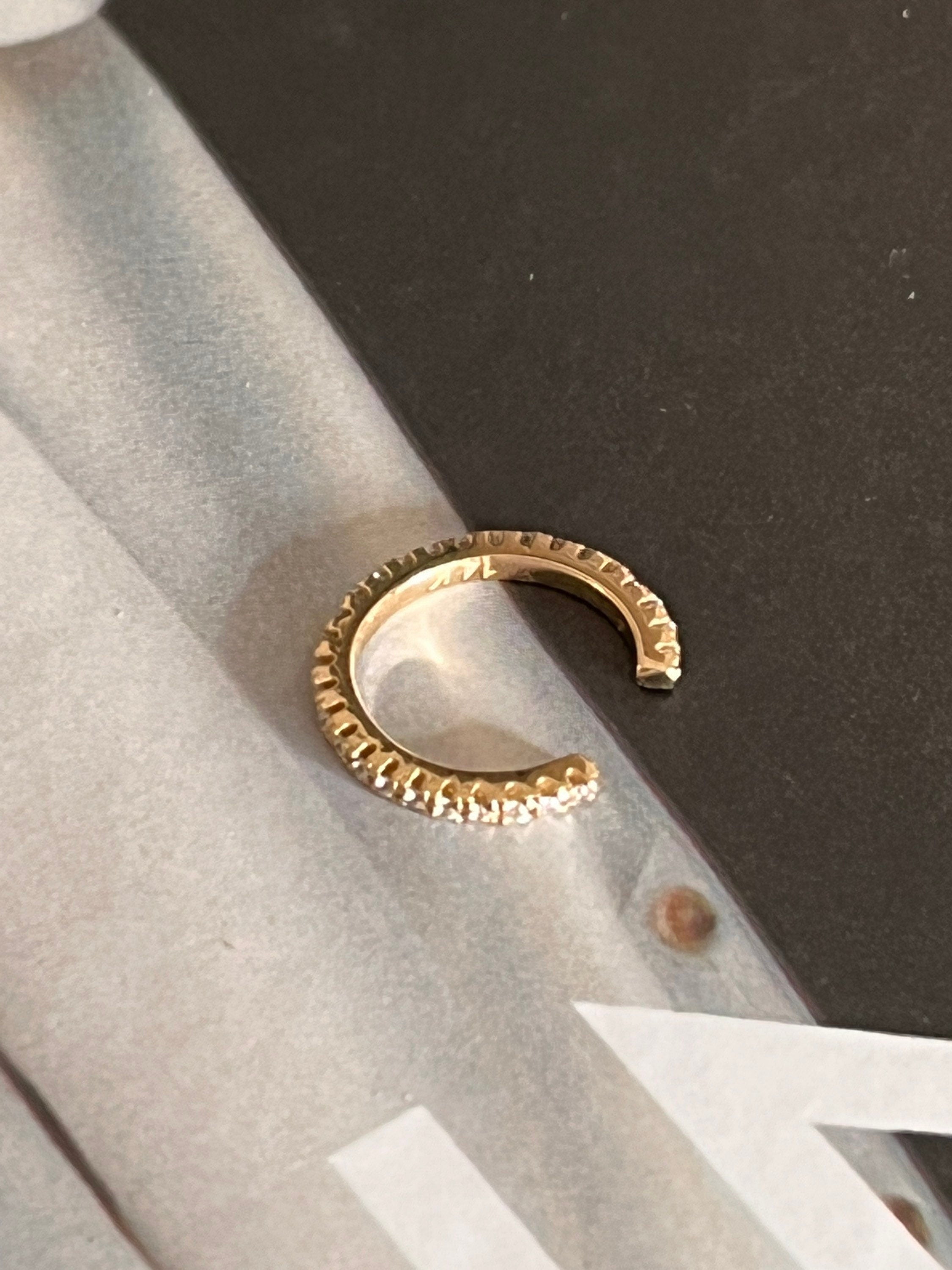 14K GOLD and Moissanite Ear Cuff -14K - Cuff- No Piercing -Gift for Her -Ear Climber - Trendy -Blogger - Gold• Dainty Ear Cuff