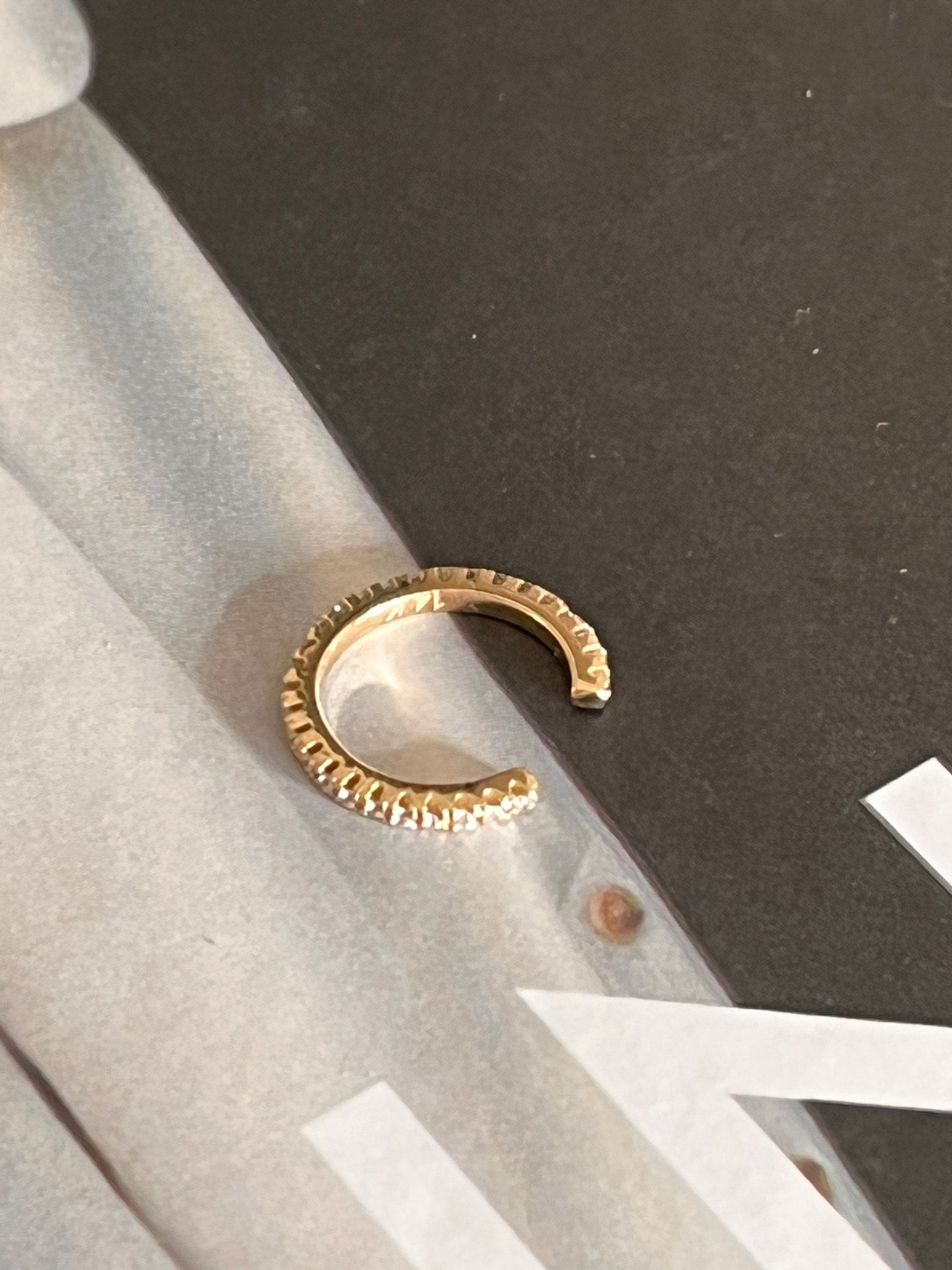 14K GOLD and Moissanite Ear Cuff -14K - Cuff- No Piercing -Gift for Her -Ear Climber - Trendy -Blogger - Gold• Dainty Ear Cuff