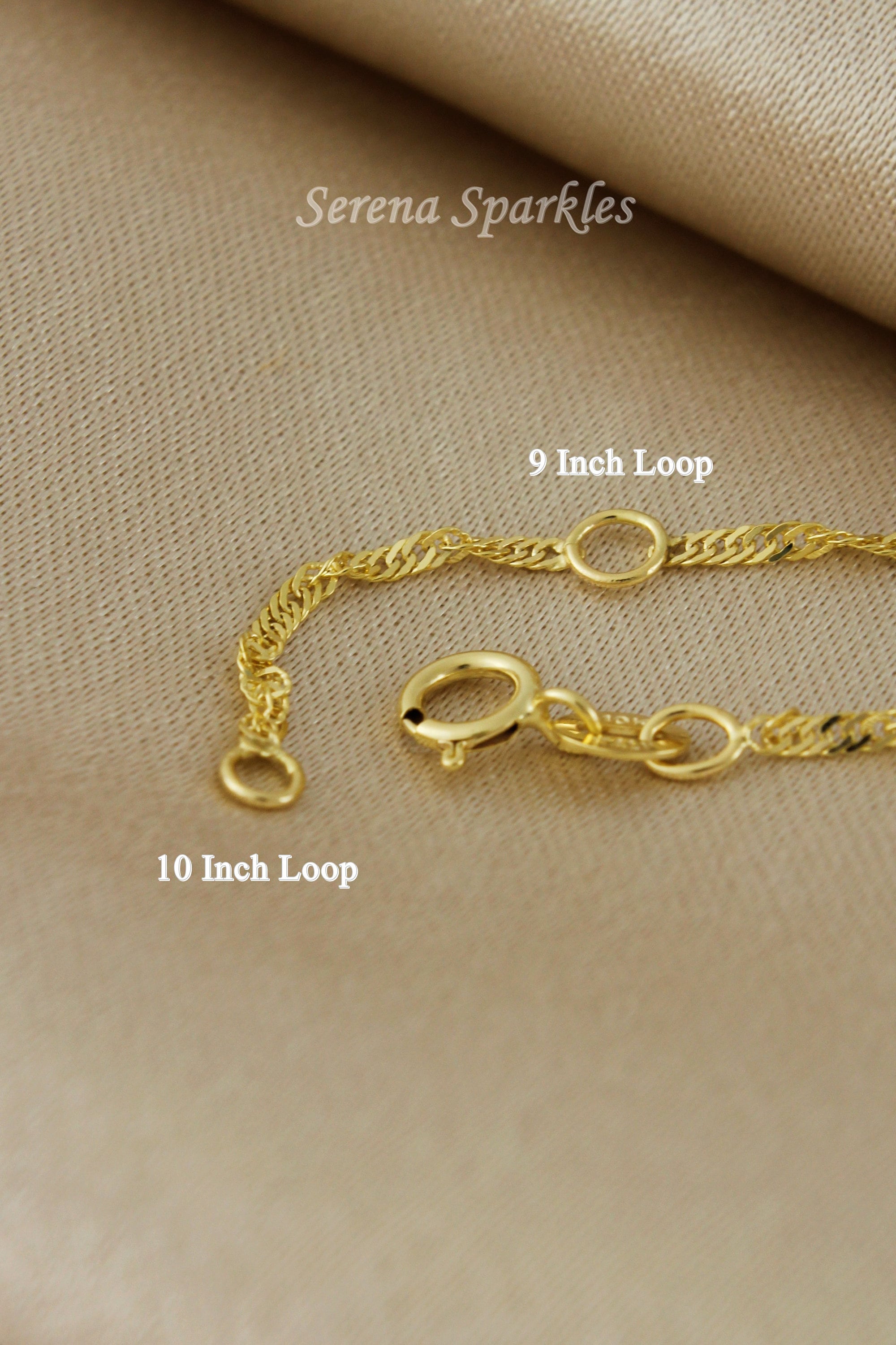 10K Solid Gold Twisted Chain Anklet, Real Gold Singapore Chain Anklet, Dainty Chain Anklet for Everyday, Gold Anklet for Women