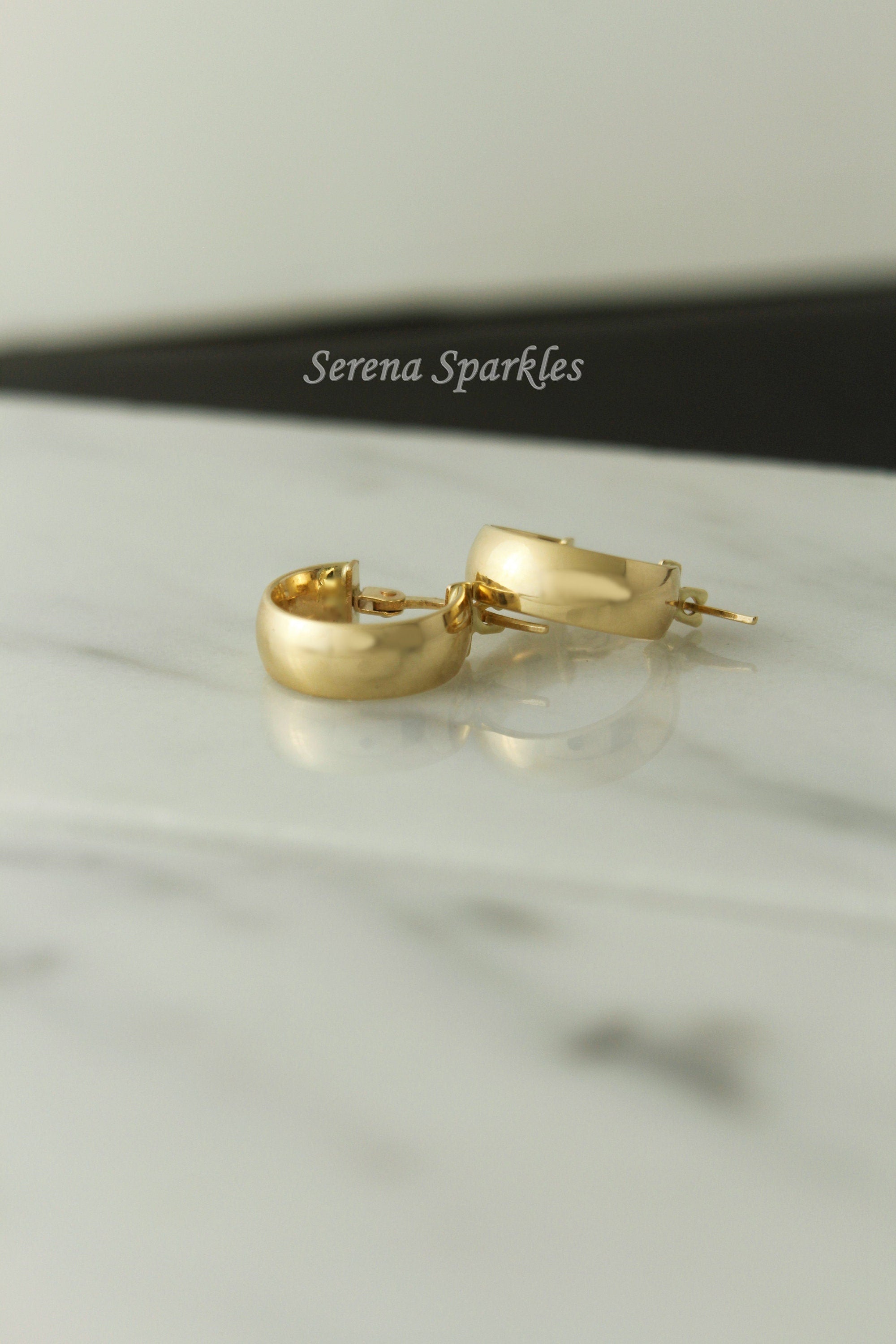 14K Solid Gold Thick Hoops, Real Gold Hoop Earrings, Everyday Minimalist Hoop Earrings, Gold Thick Hoops, Chunky Gold Hoops, 10Mm Gold Hoops