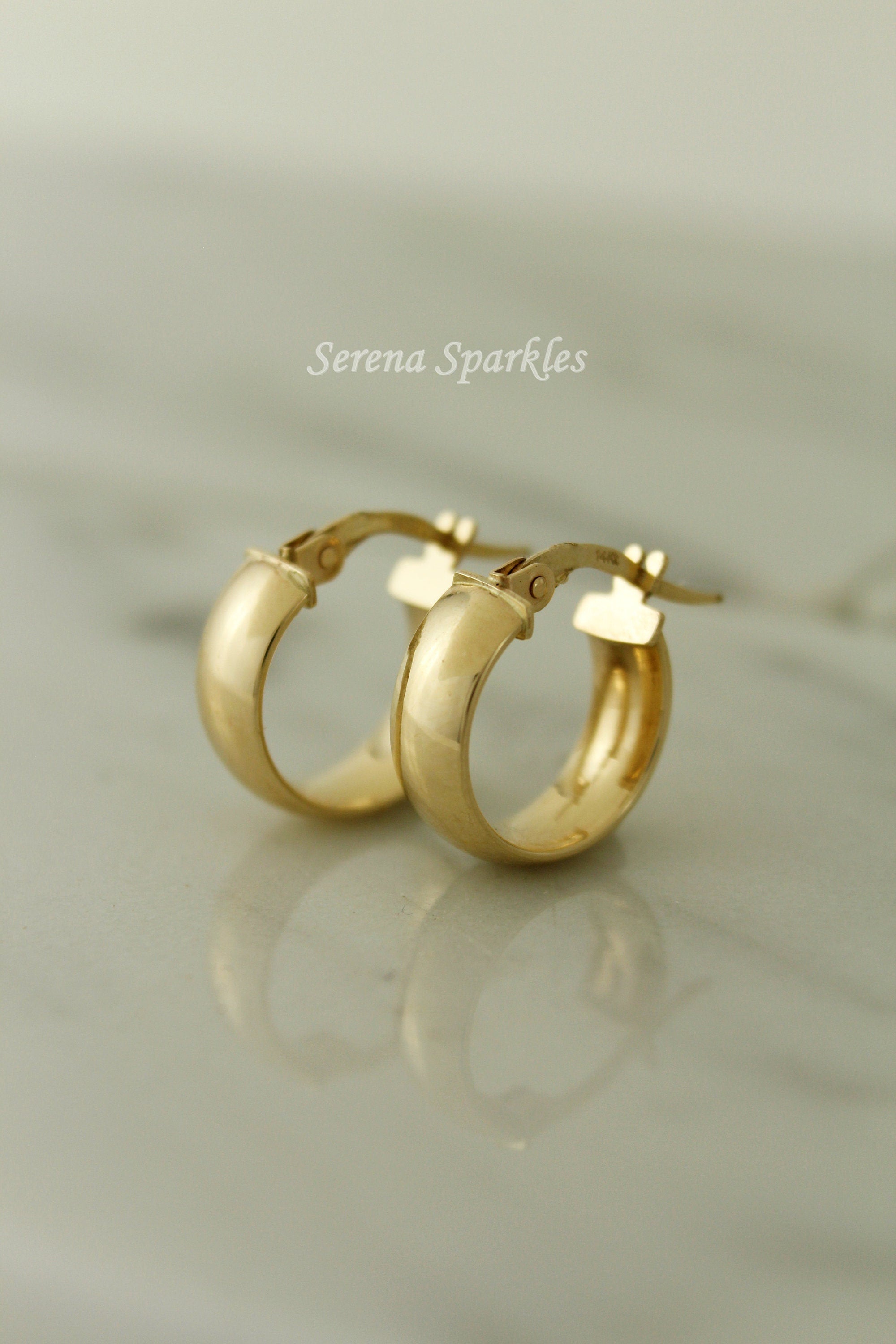 14K Solid Gold Thick Hoops, Real Gold Hoop Earrings, Everyday Minimalist Hoop Earrings, Gold Thick Hoops, Chunky Gold Hoops, 10Mm Gold Hoops