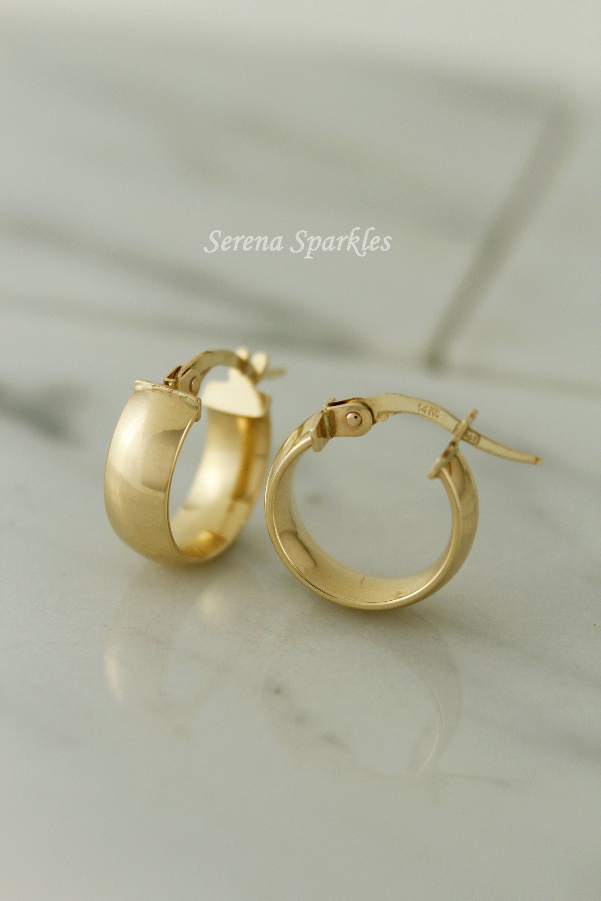 14K Solid Gold Thick Hoops, Real Gold Hoop Earrings, Everyday Minimalist Hoop Earrings, Gold Thick Hoops, Chunky Gold Hoops, 10Mm Gold Hoops