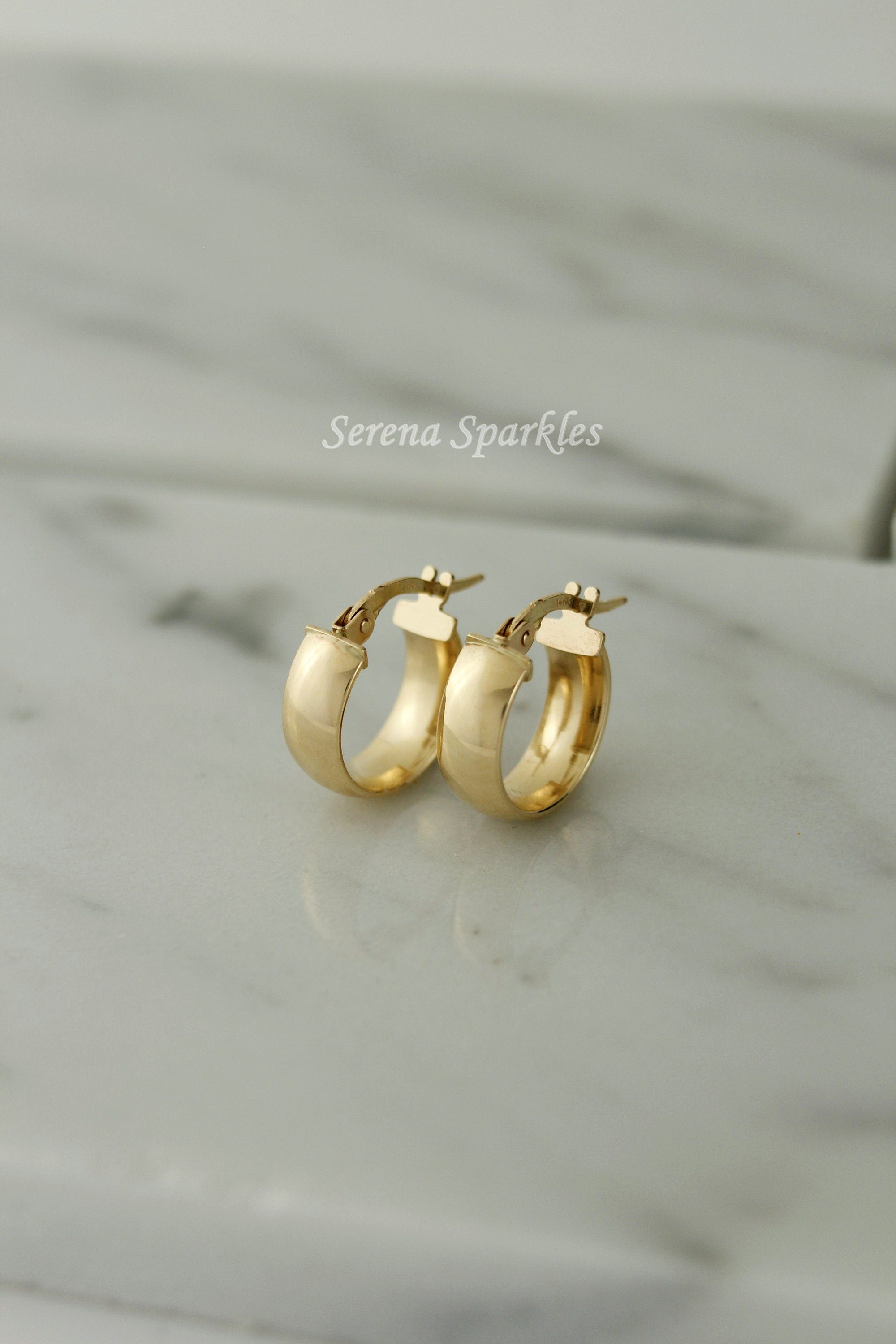 14K Solid Gold Thick Hoops, Real Gold Hoop Earrings, Everyday Minimalist Hoop Earrings, Gold Thick Hoops, Chunky Gold Hoops, 10Mm Gold Hoops
