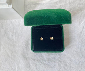 9ct Solid Gold Mini Flower Stud Earrings – Dainty Floral Sparkle for Birthdays & Everyday Luxe.
