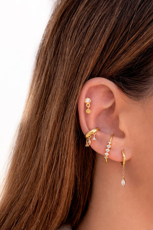 Dainty & Minimalist 4 Prongs CZ Ear Lobe Cuff Earrings