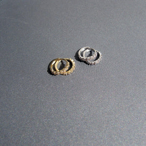 Elegant 14K Gold Diamond Huggie Earrings - Sleek Mini Sleeper Hoops in Yellow or White Gold.
