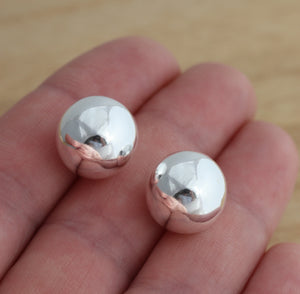 925 Sterling Silver 12Mm Ball Stud Earrings BIG Plain Gift Boxed