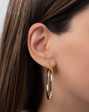 Luxurious Gold Vermeil Thick Hoop Earrings - Elegant & Timeless Statement Jewelry.
