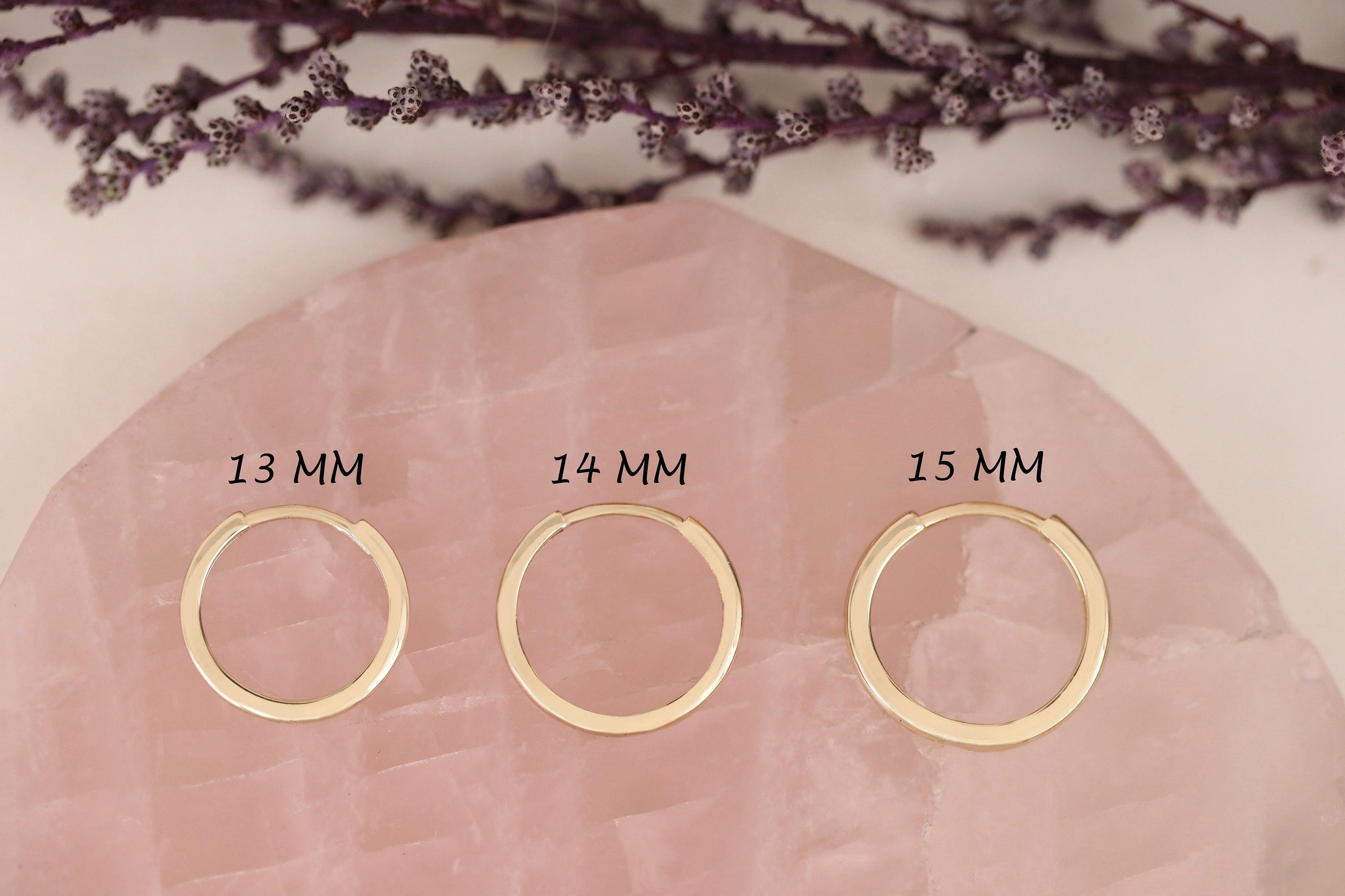 Elegant 14K Solid Gold Brianna Huggie Hoop Earrings - Everyday Style in Yellow, White, and Rose Gold (Pair).