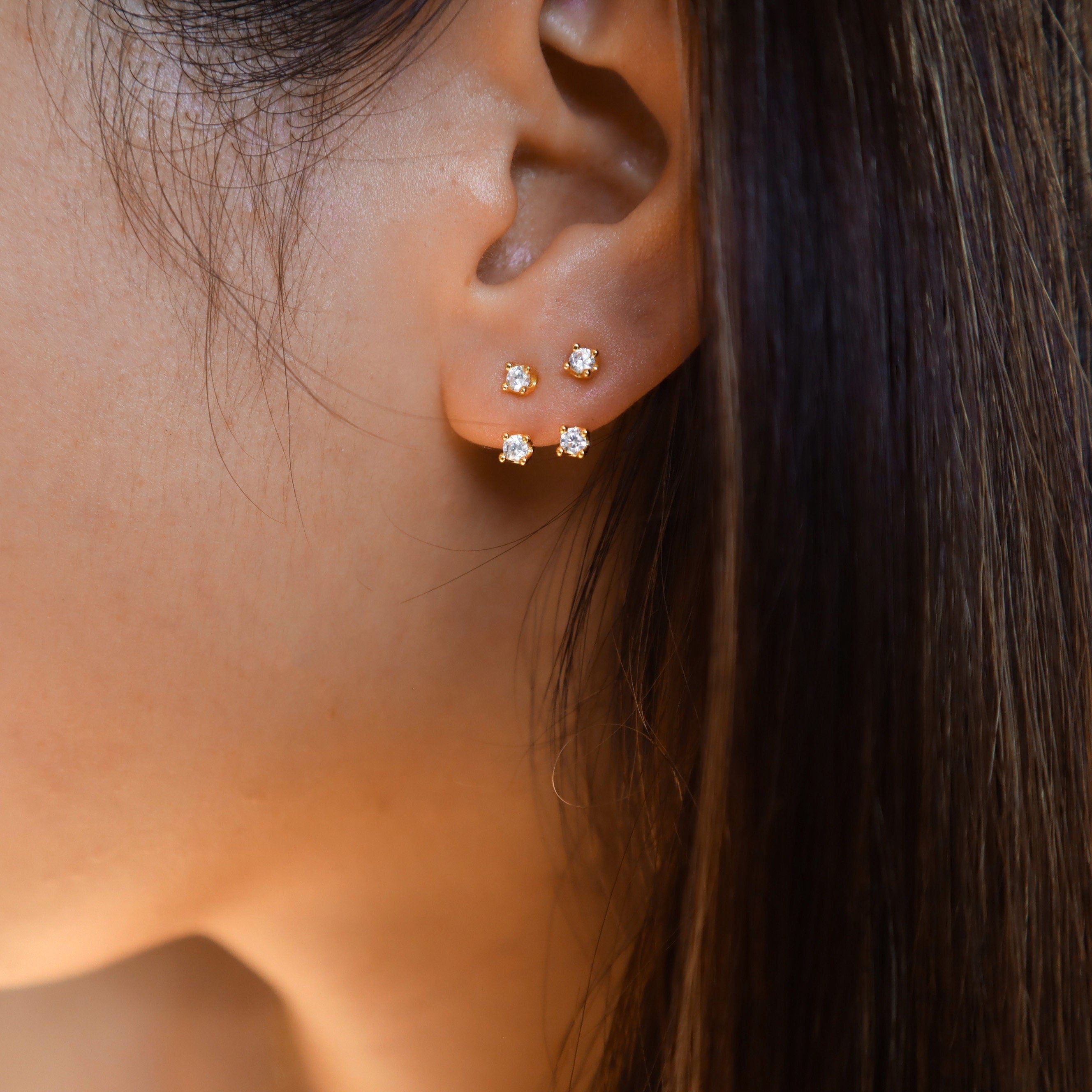 Sold as SINGLE- Waterproof 18G Titanium Flatback Front Back Earrings, Ear Jacket, Helix Stud, Tragus Stud, Daith Stud, Rook Stud