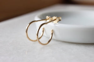 Stunning Handmade Solid Gold Hammered Hoop Earrings - Choose 9K, 14K, or 18K in Yellow, Rose, or White Gold - Available in 10mm or 12mm - Single or Pair Options.