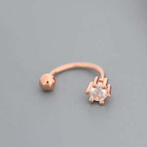 Huggie Hoop Earrings (2Pc) with Screw Back in Sterling Silver, Sparkly CZ Crystals (Lab Diamond), Curved Barbell Earrings