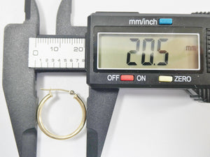 Elegant 10K Yellow Gold Polished 2mm Hoop Earrings for Women.