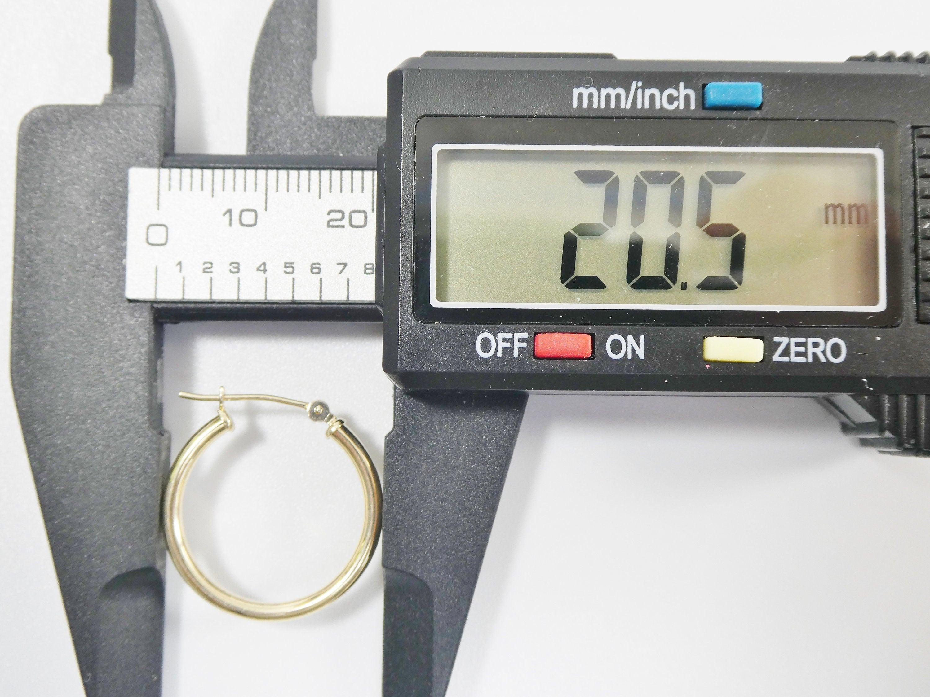Elegant 10K Yellow Gold Polished 2mm Hoop Earrings for Women.