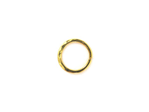24K Solid Gold Hammered Huggie Earrings - Luxurious Seamless Pure Gold Hoops.
