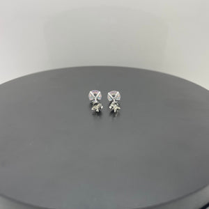 Sterling Silver Aurora Borealis Stud Earrings, Cubic Zirconia