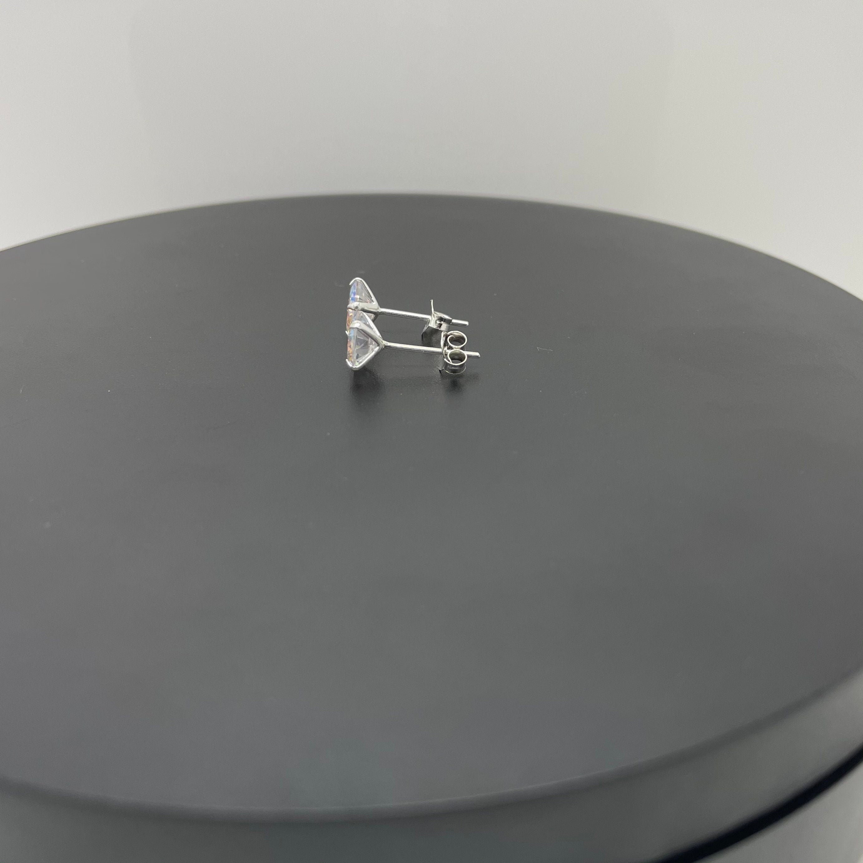 Sterling Silver Aurora Borealis Stud Earrings, Cubic Zirconia