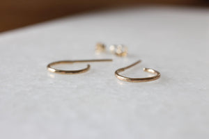 Stunning Handmade Solid Gold Hammered Hoop Earrings - Choose 9K, 14K, or 18K in Yellow, Rose, or White Gold - Available in 10mm or 12mm - Single or Pair Options.