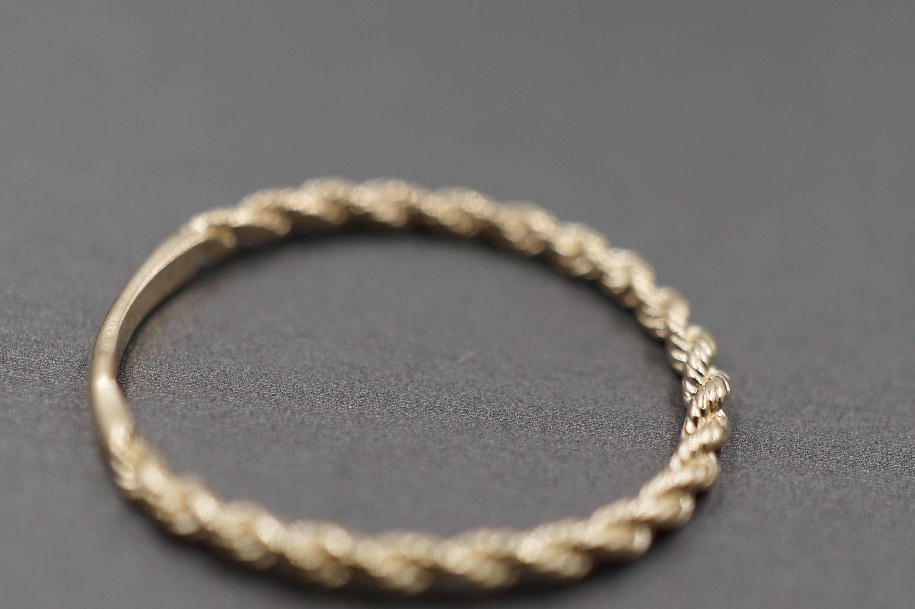 10K Solid Yellow Gold 1.6MM Dainty Rope Trim Band Ring.